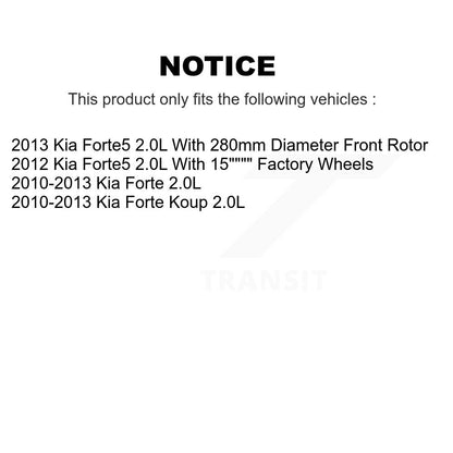 [Avant et Arrière] Disque et plaquette de frein pour Kia Forte Koup Forte5 2.0L KC8-101158C