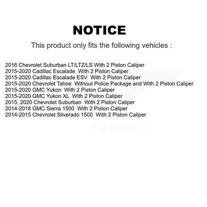 [Avant et Arrière] Disque et plaquette de frein pour GMC Sierra 1500 Chevrolet XL KC8-101197C