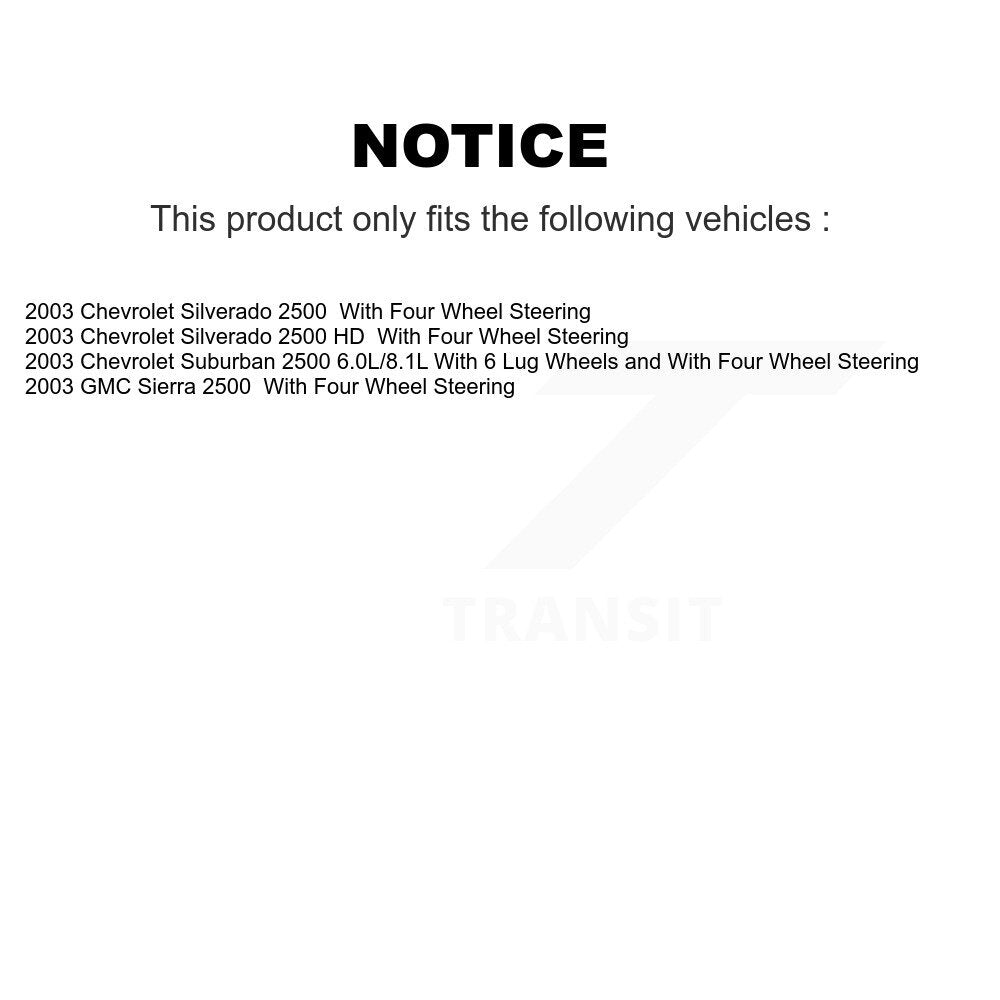[Avant et Arrière] Disque et plaquette de frein pour Chevrolet Silverado 2500 HD KC8-101207C