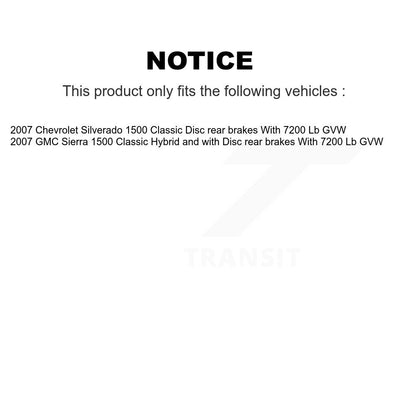 [Avant et Arrière] Disque et plaquette de frein pour Chevrolet Silverado 1500 GMC KC8-101234C