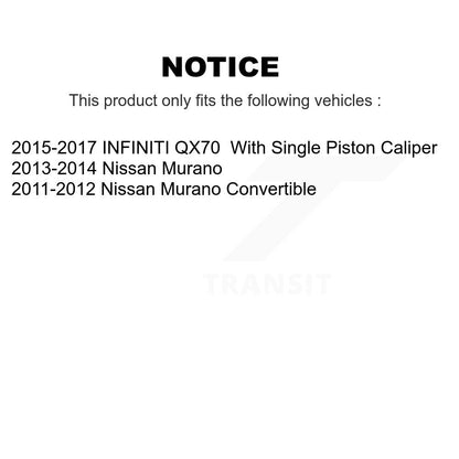 [Avant et Arrière] Disque et plaquette de frein pour Nissan Murano INFINITI QX70 KC8-101244C