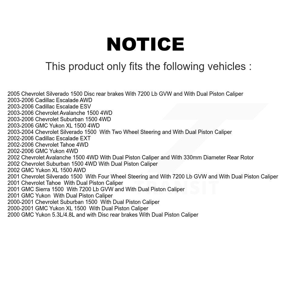 [Avant et Arrière] Disque et plaquette de frein pour Chevrolet Silverado 1500 GMC KC8-101252C