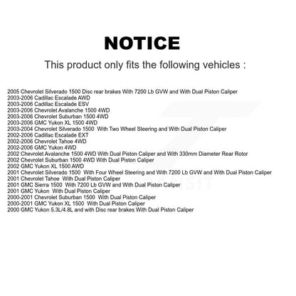 [Avant et Arrière] Disque et plaquette de frein pour Chevrolet Silverado 1500 GMC KC8-101252C