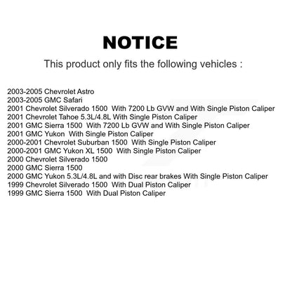 [Avant et Arrière] Disque et plaquette de frein pour Chevrolet GMC Silverado 1500 KC8-101254C