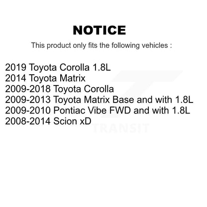 [Avant] Disque et plaquette de frein pour Toyota Corolla Matrix Pontiac KCD-100020N