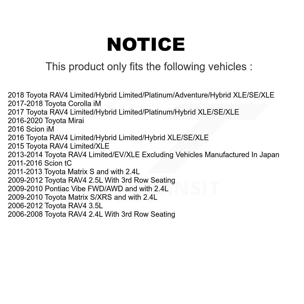 [Avant] Disque et plaquette de frein pour Toyota RAV4 Matrix Vibe KCD-100098P