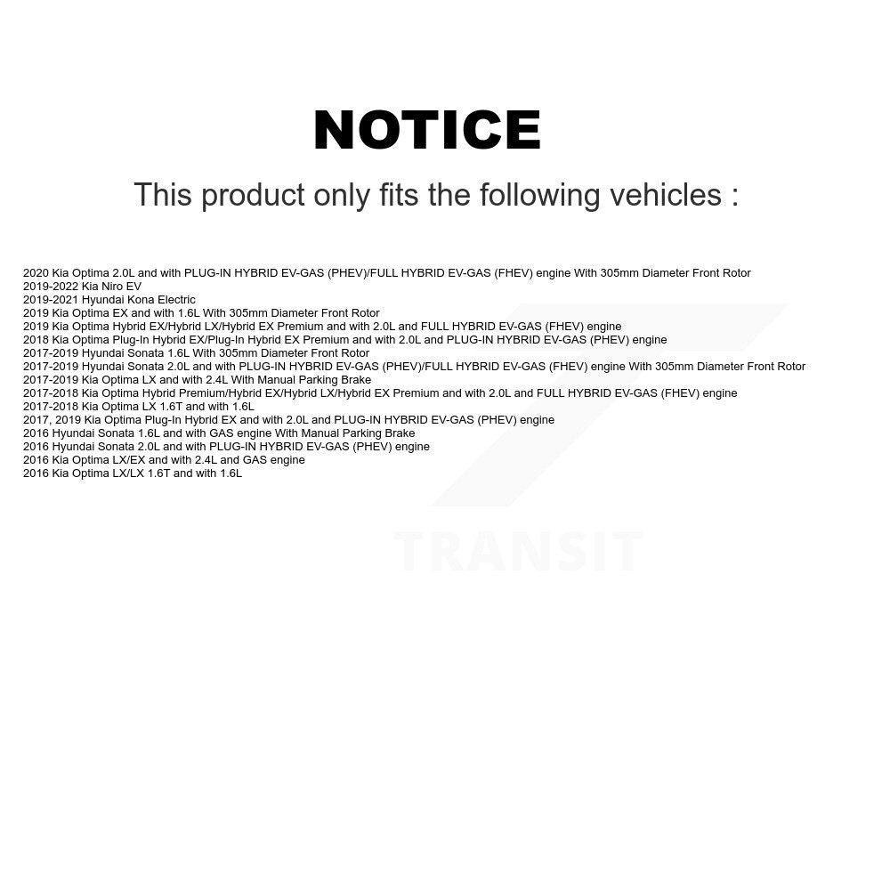 [Avant] Disque et plaquette de frein pour Hyundai Sonata Kia Kona Optima KCD-100104C