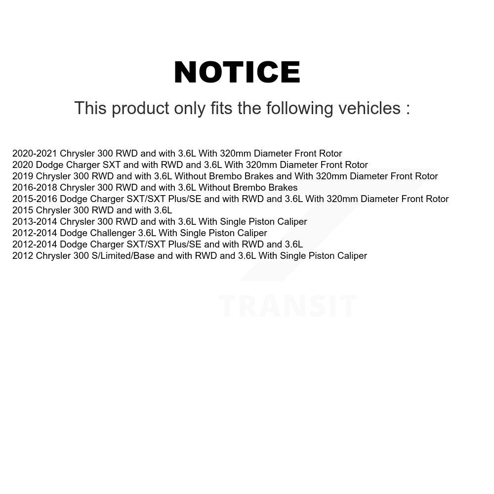 [Avant] Disque et plaquette de frein pour Chrysler 300 Dodge KCD-100126P