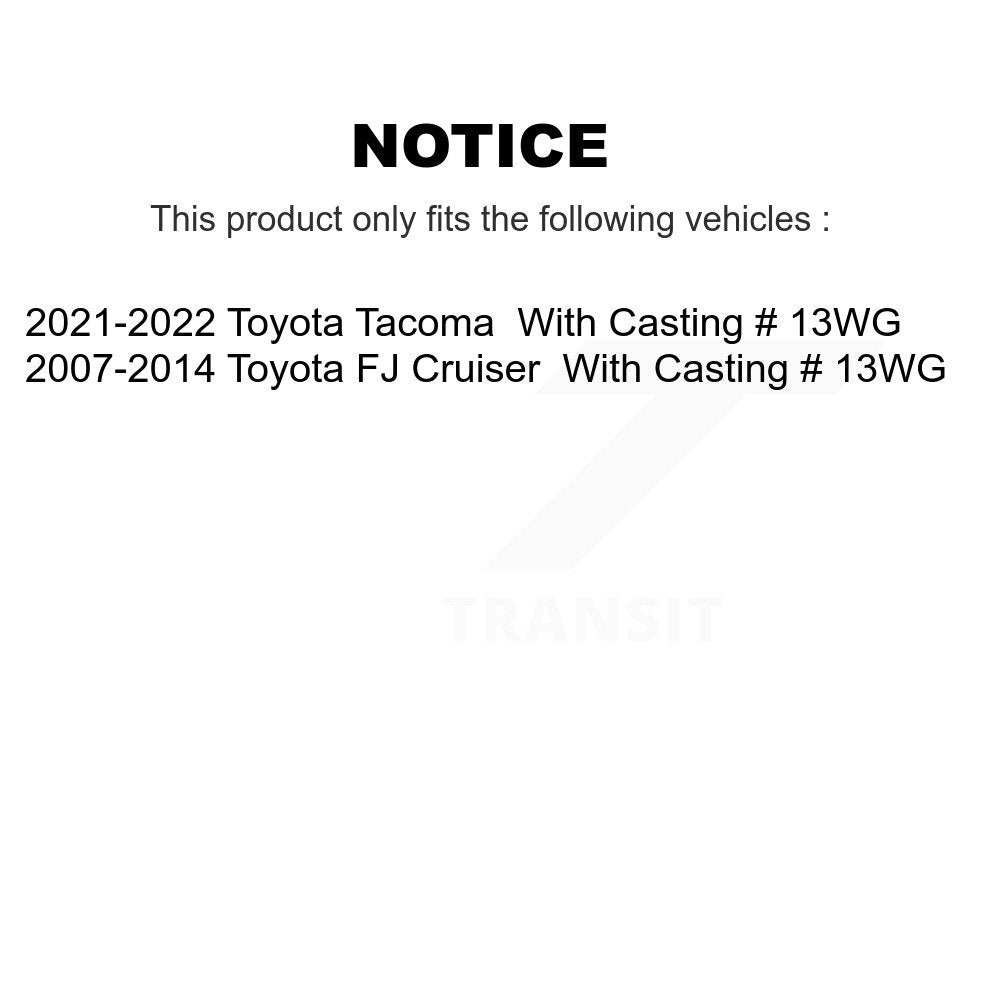 [Avant] Disque et plaquette de frein pour Toyota Tacoma FJ Cruiser KCD-100164T