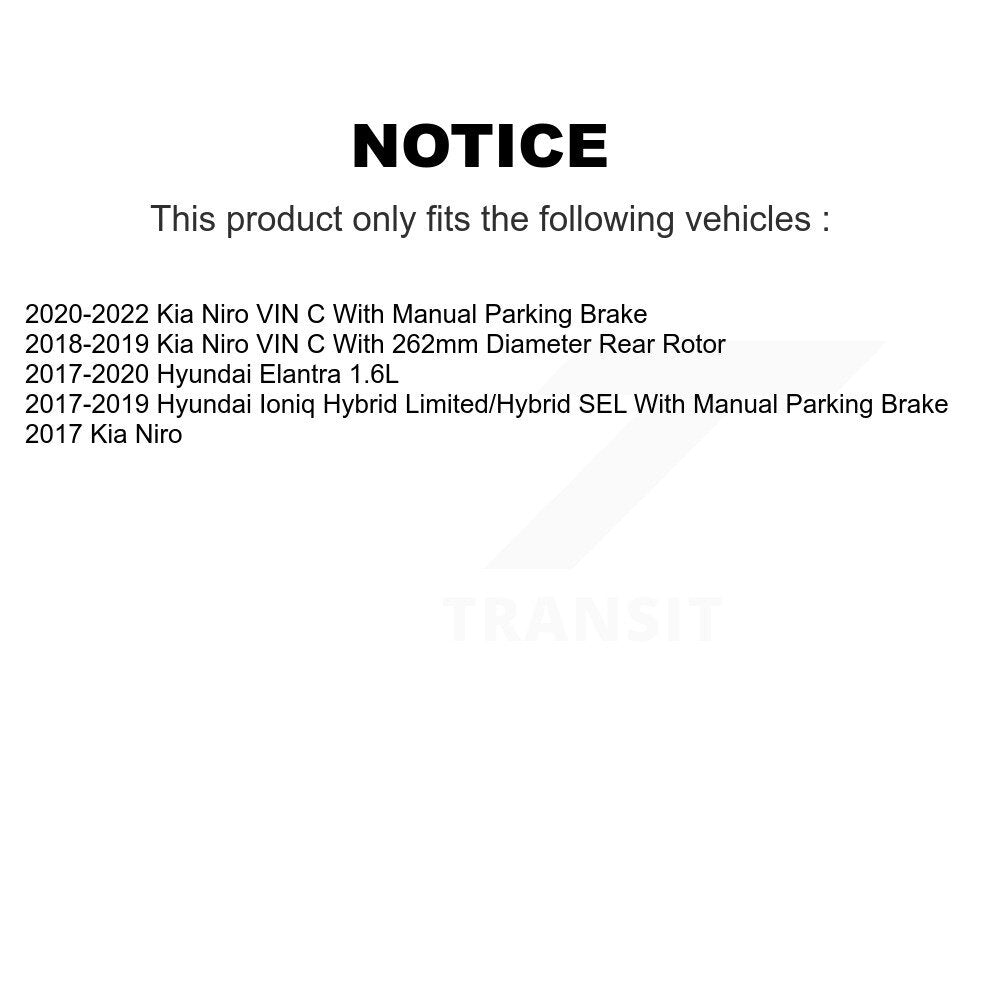 [Arrière] Disque et plaquette de frein pour Hyundai Elantra Kia Niro Ioniq KCD-100454C