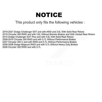 [Arrière] Disque et plaquette de frein pour Chrysler 300 Dodge Challenger KCD-100499T