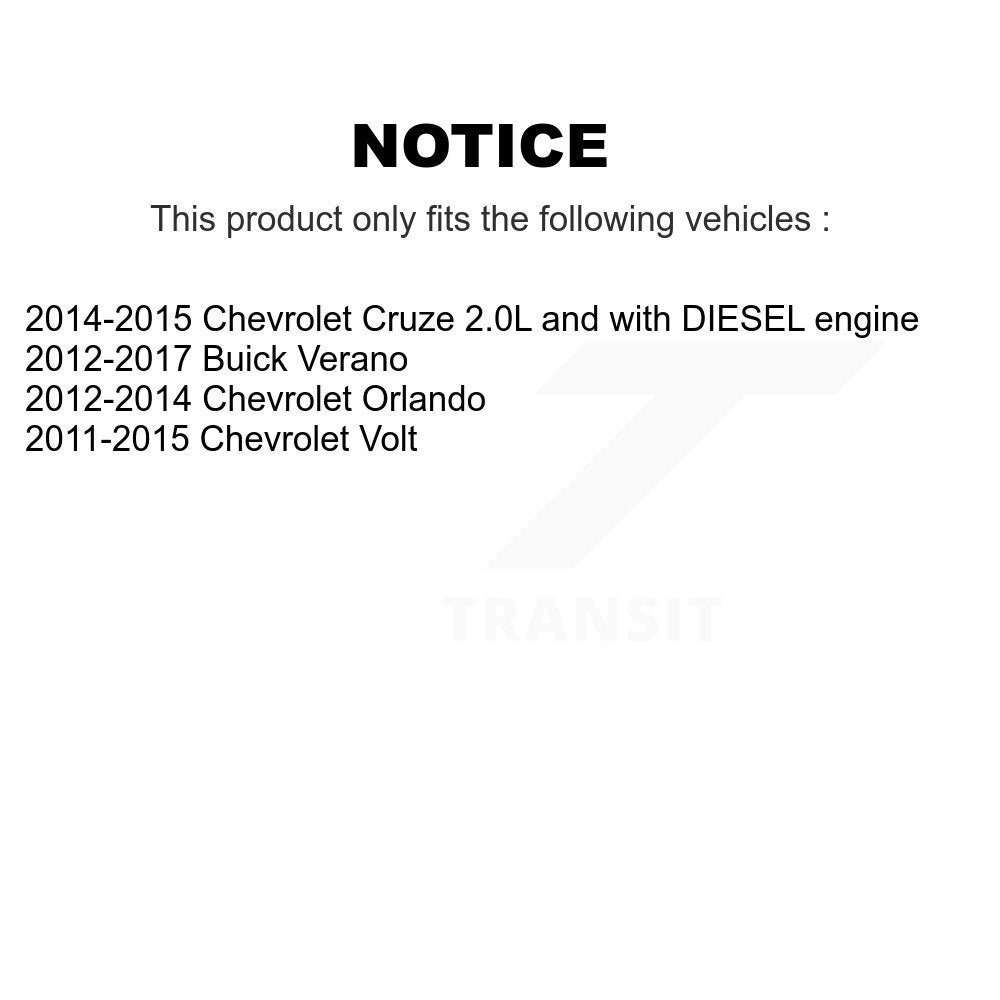 [Avant] Disque et plaquette de frein pour Chevrolet Cruze Buick Verano KCD-100683T