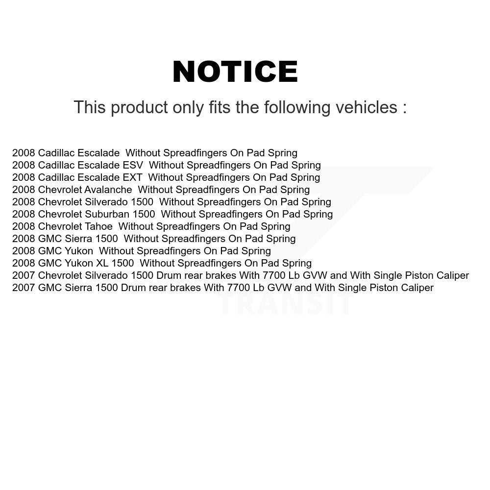 [Avant et Arrière] Disque et plaquette de frein pour Chevrolet 1500 KCD-100827N