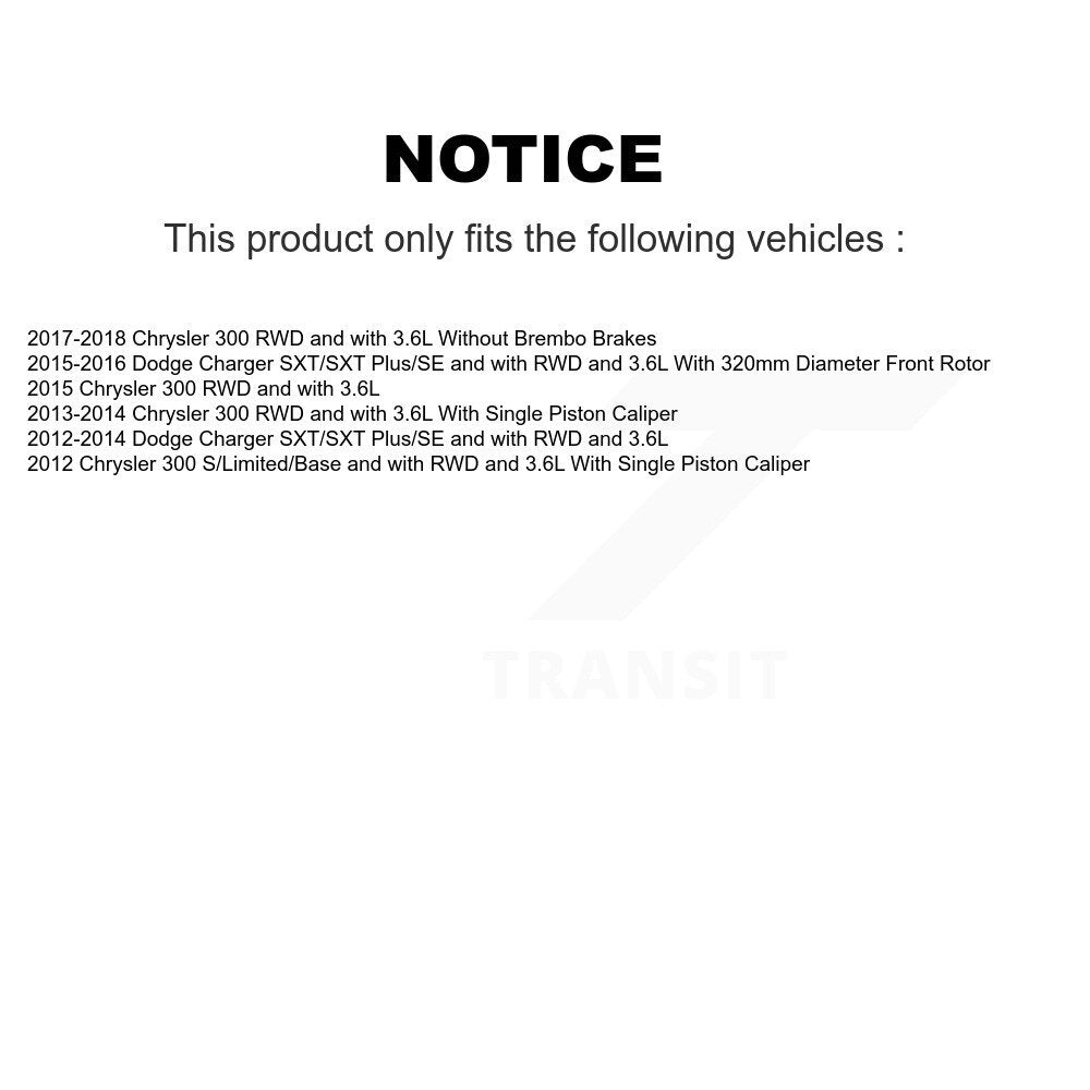 [Avant et Arrière] Disque et plaquette de frein pour Chrysler 300 Dodge KCD-100965N