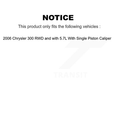 [Avant et Arrière] Disque et plaquette de frein pour Chrysler 300 KCD-100973N