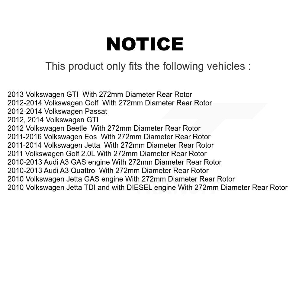 [Arrière] Disque et plaquette de frein pour Volkswagen Jetta Golf Audi KCD-101264N