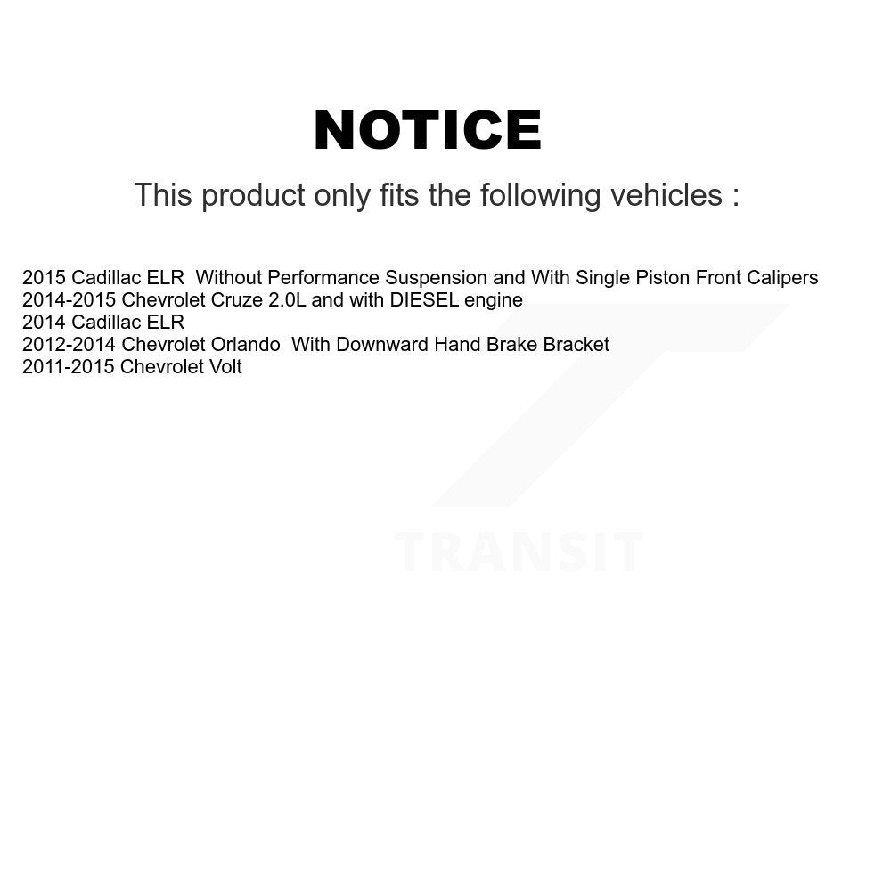 [Arrière] Disque et plaquette de frein pour Chevrolet Cruze Orlando Volt ELR KCD-101287N
