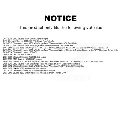 [Arrière] Disque et plaquette de frein pour GMC Chevrolet Savana 2500 KCD-101326N