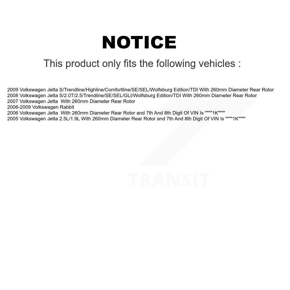 [Arrière] Disque et plaquette de frein pour Volkswagen Jetta Rabbit KCD-101401N
