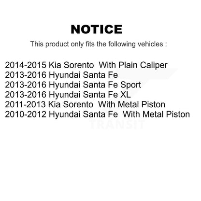 [Arrière] Disque et plaquette de frein pour Hyundai Santa Fe Sport Kia XL KCD-101429N