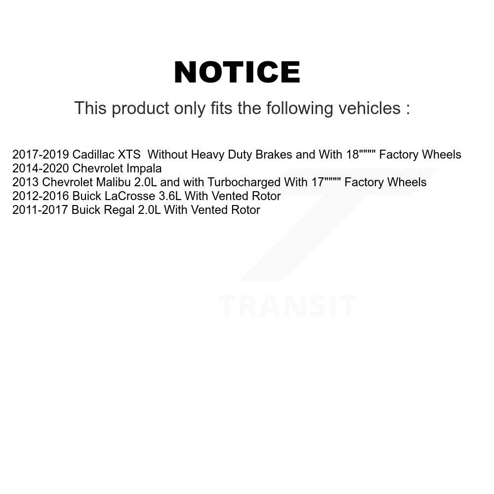[Arrière] Disque et plaquette de frein pour Chevrolet Impala Buick Regal XTS KCD-101451N