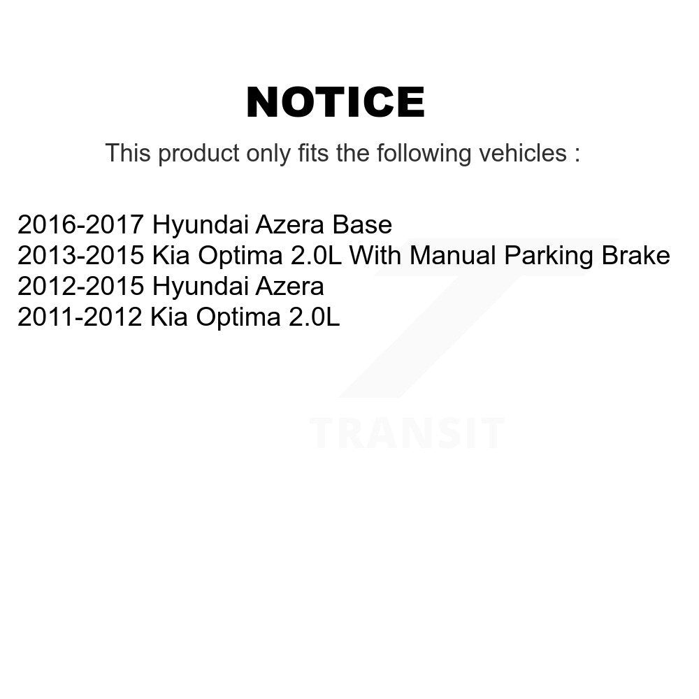 [Arrière] Disque et plaquette de frein pour Kia Optima Hyundai Azera KCD-101483N