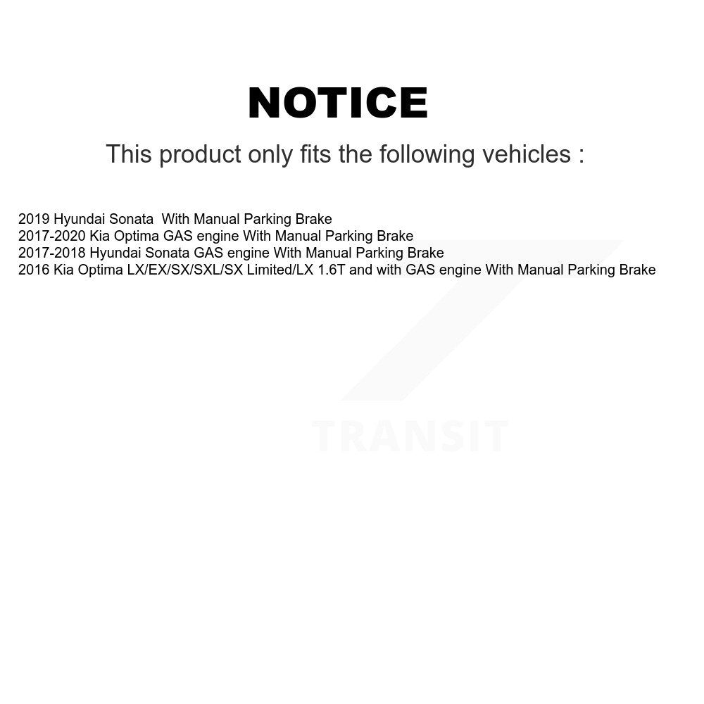 [Arrière] Disque et plaquette de frein pour Hyundai Sonata Kia Optima KCD-101498N
