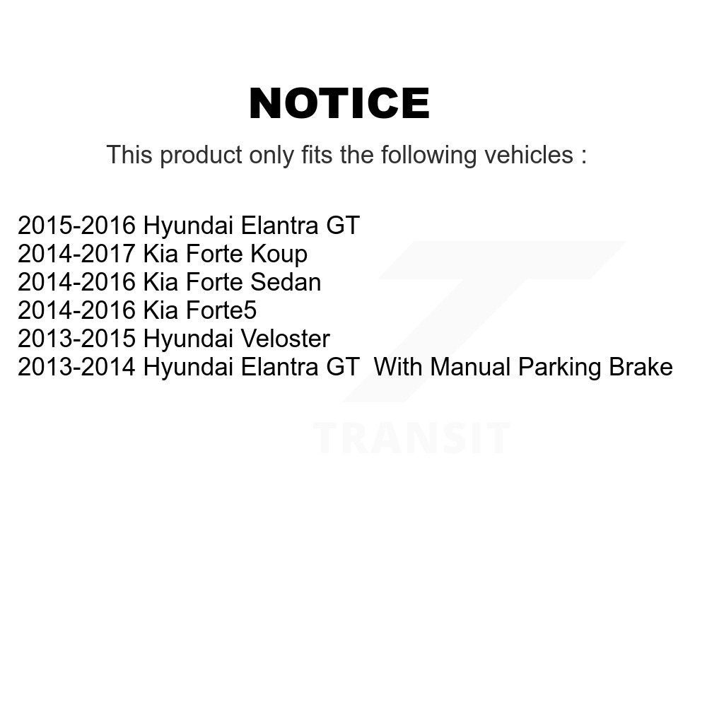 [Arrière] Disque et plaquette de frein pour Hyundai Elantra GT Kia Forte KCD-101510N