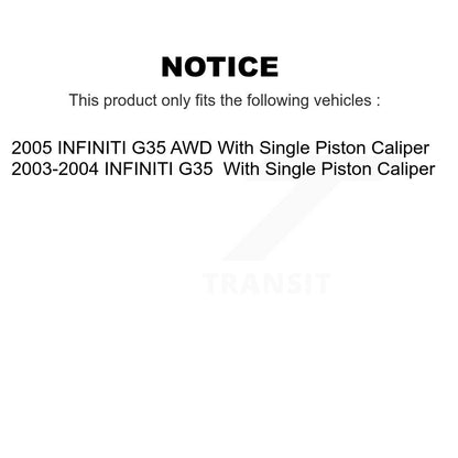 [Arrière] Disque et plaquette de frein pour INFINITI G35 KCD-101528N