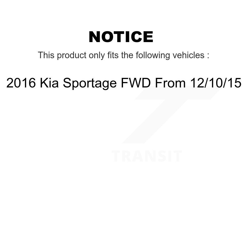 [Arrière] Disque et plaquette de frein pour 2016 Kia Sportage From 12 10 15 KCD-101573N