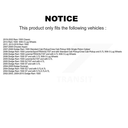 [Arrière] Disque et plaquette de frein pour Ram 1500 Classic Dodge KCD-101582N