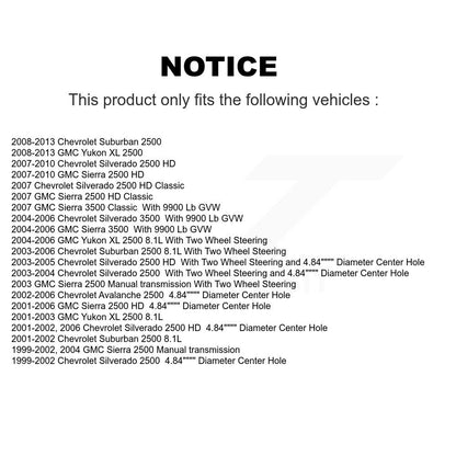 [Arrière] Disque et plaquette de frein pour GMC Chevrolet Sierra 2500 KCD-101658N