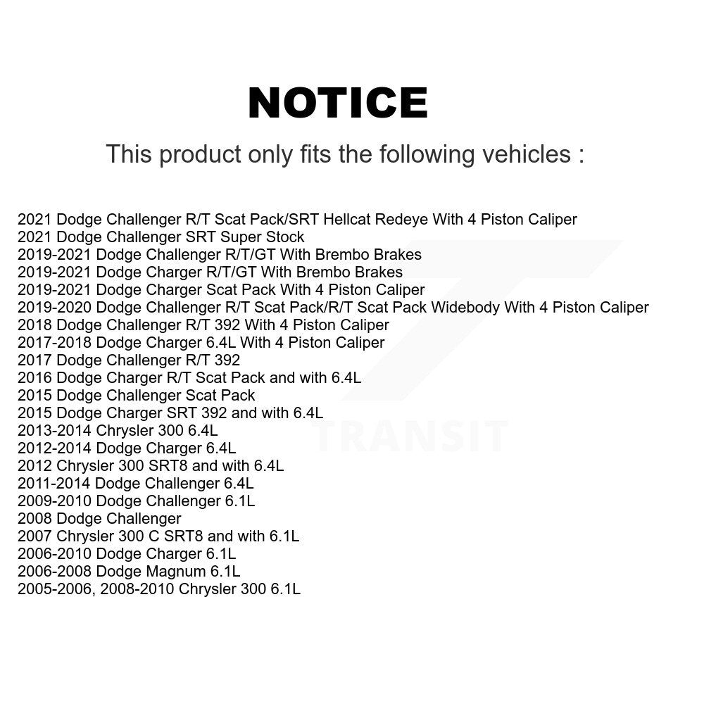 [Avant + Arrière] Kit de plaquette (céramique) de frein pour Dodge Charger Chrysler 300 Challenger Magnum KCN-100033