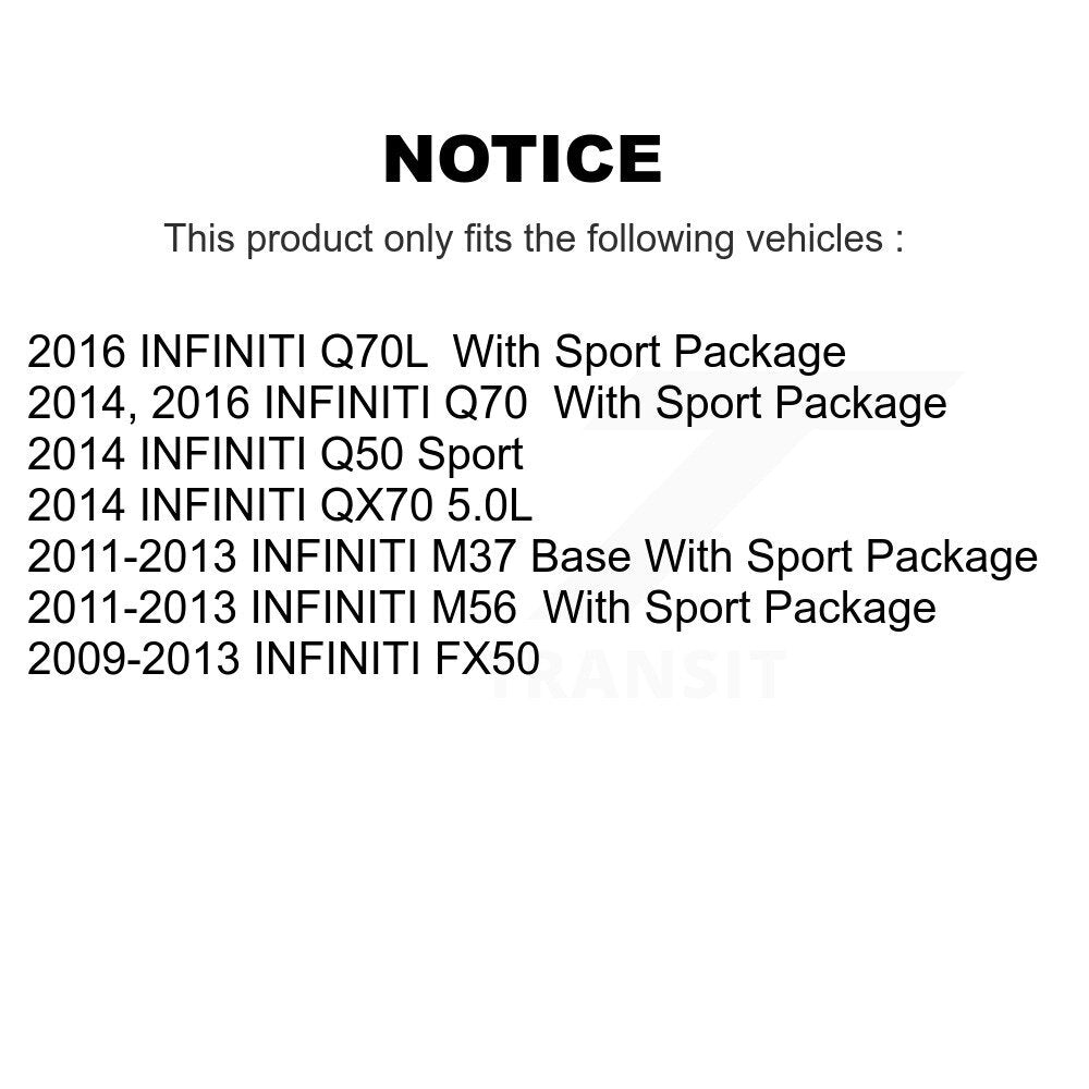 [Avant + Arrière] Kit de plaquette (céramique) de frein pour INFINITI Q50 M37 QX70 Q70 Q70L M56 FX50 KCN-100070