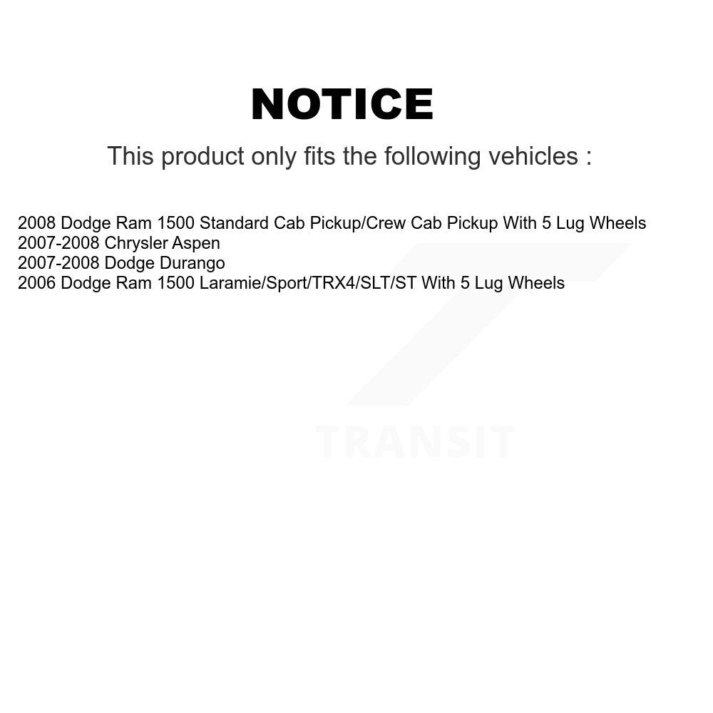 [Avant + Arrière] Kit de plaquette (céramique) de frein pour Dodge Ram 1500 Durango Chrysler Aspen KCN-100161