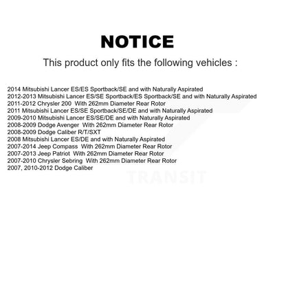 [Avant + Arrière] Kit de plaquette (céramique) de frein pour Jeep Dodge Chrysler Caliber Compass Patriot Sebring 200 Mitsubishi Lancer Avenger KCN-100169