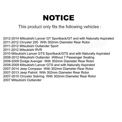 [Avant + Arrière] Kit de plaquette (céramique) de frein pour Jeep Chrysler Compass Patriot Mitsubishi Sebring 200 Dodge Avenger Lancer Outlander Sport RVR KCN-100170