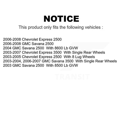 [Avant + Arrière] Kit de plaquette (céramique) de frein pour Chevrolet Express 3500 2500 GMC Savana KCN-100200