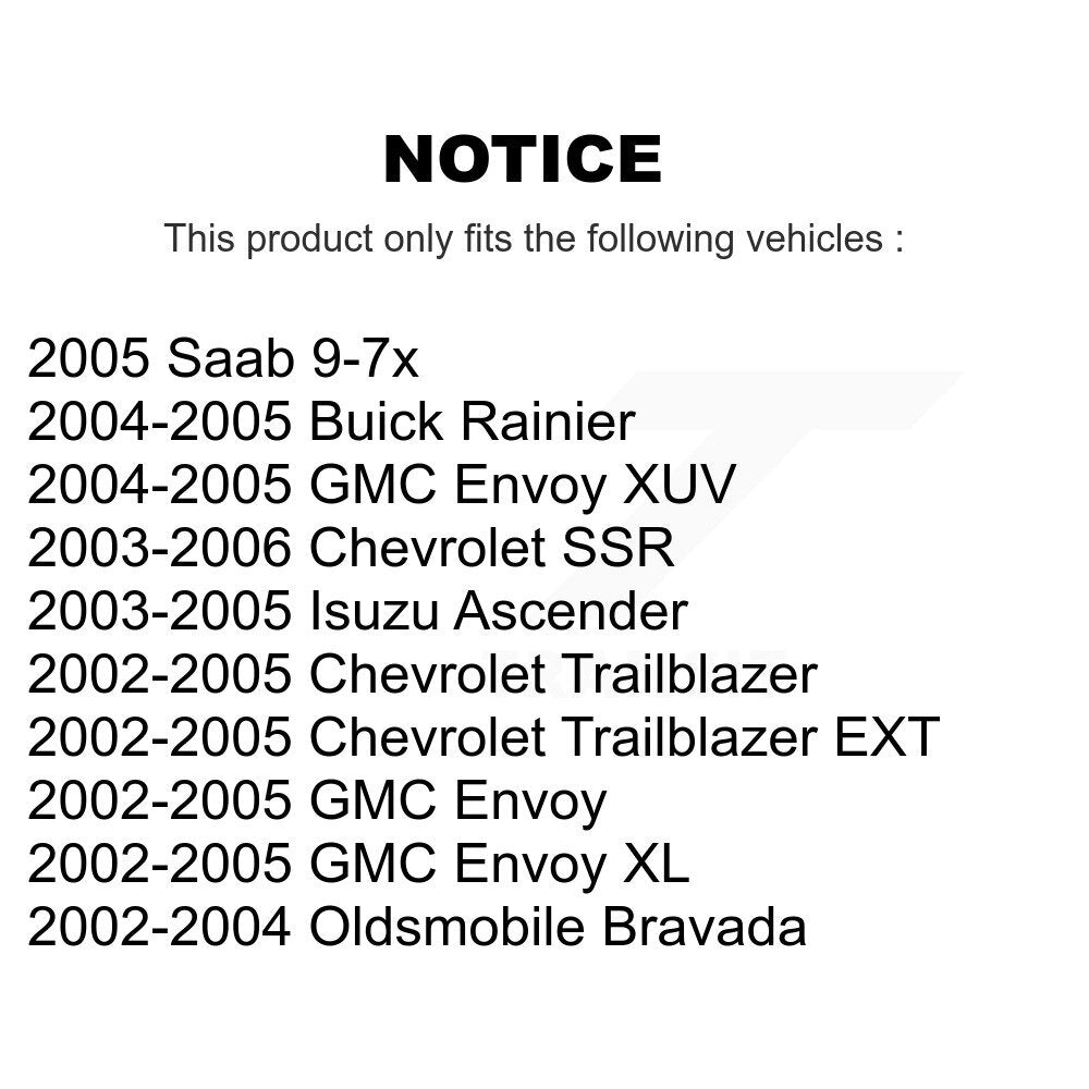 [Avant + Arrière] Kit de plaquette (céramique) de frein pour Chevrolet Trailblazer GMC Envoy EXT XL Buick Rainier Oldsmobile Bravada XUV SSR Isuzu Ascender Saab 9-7x KCN-100213