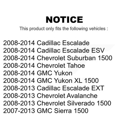 [Avant + Arrière] Kit de plaquette (céramique) de frein pour Chevrolet Silverado 1500 GMC Sierra Tahoe Suburban Yukon Cadillac XL Avalanche Escalade ESV EXT KCN-100215