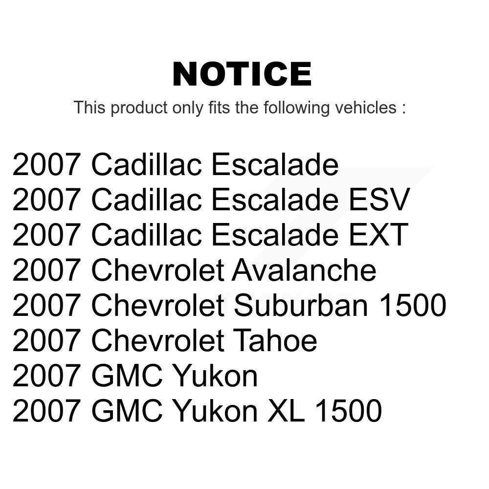 [Avant + Arrière] Kit de plaquette (céramique) de frein pour 2007 Chevrolet Tahoe GMC Suburban 1500 Yukon Cadillac Avalanche XL Escalade ESV EXT KCN-100221