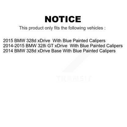 [Avant + Arrière] Kit de plaquette (céramique) de frein pour BMW 328i GT xDrive 328d avec Blue Painted Calipers KCN-100223