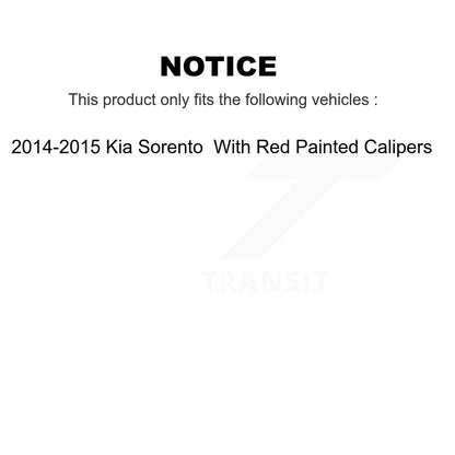 [Avant + Arrière] Kit de plaquette (céramique) de frein pour 2014-2015 Kia Sorento avec Red Painted Calipers KCN-100240