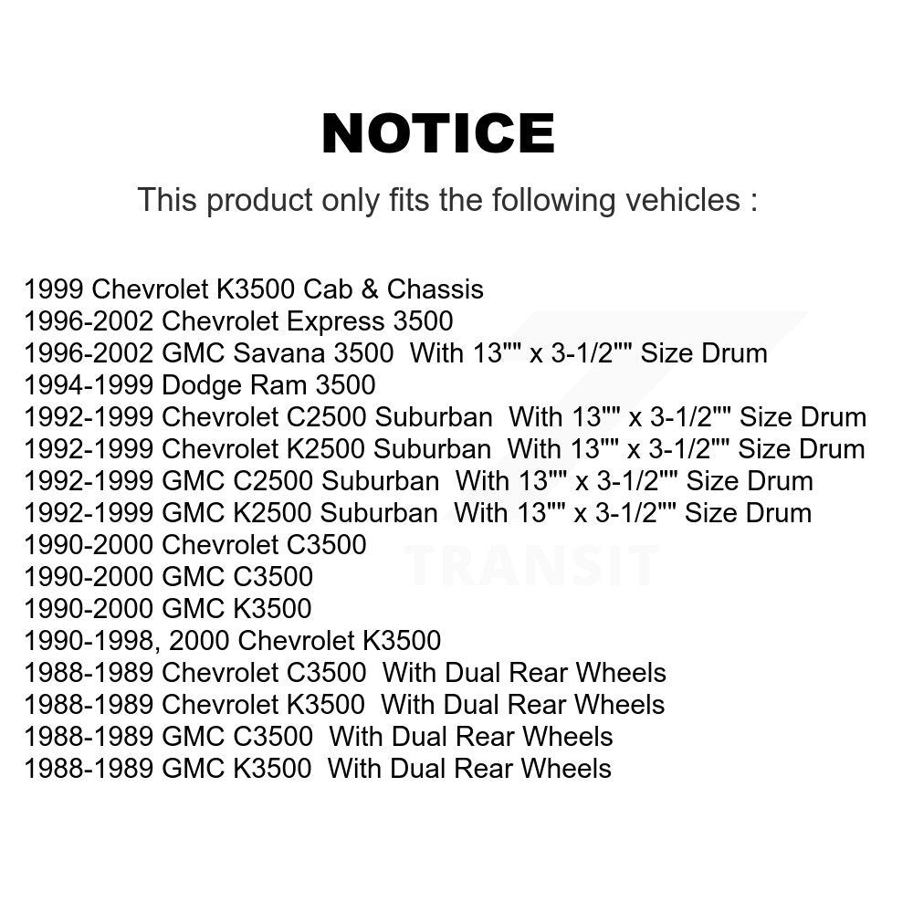 [Avant + Arrière] Kit de plaquette (céramique) de frein pour Chevrolet C3500 GMC K3500 Express 3500 Dodge Ram Savana K2500 Suburban C2500 KCN-100345