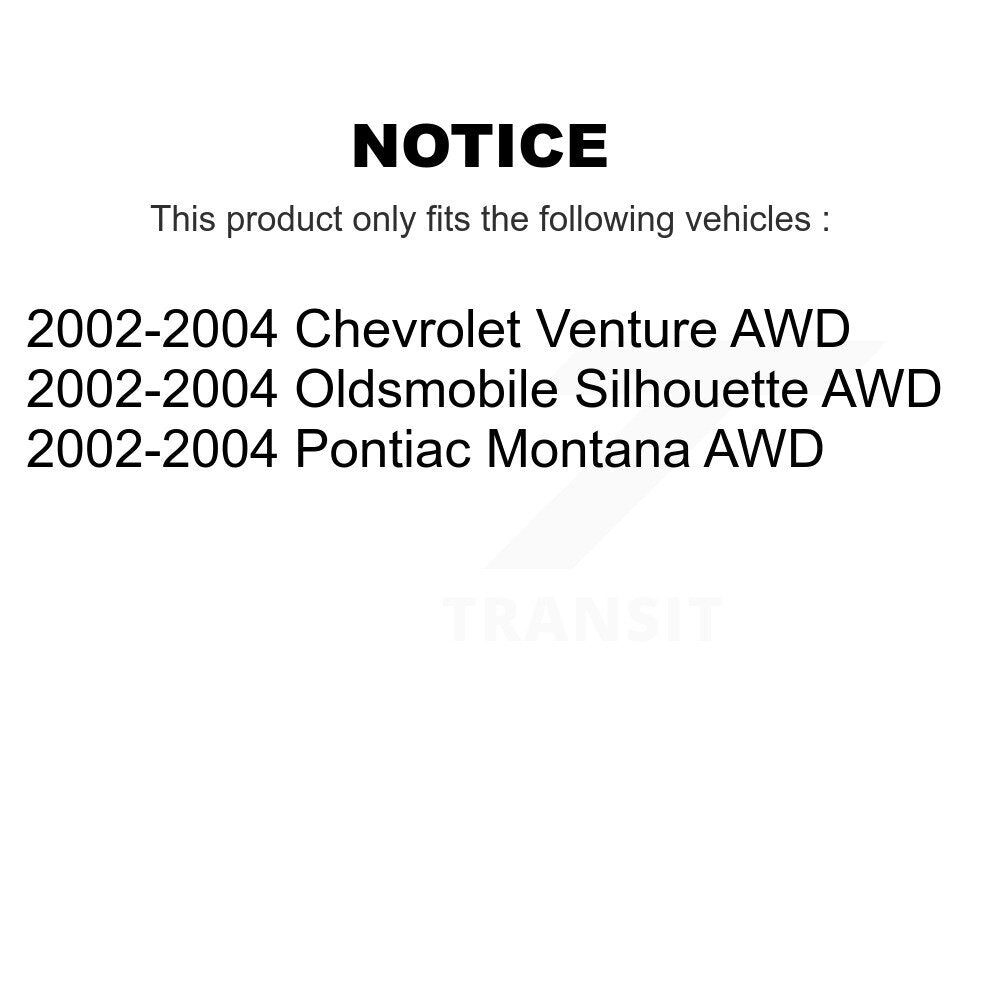 [Avant + Arrière] Kit de plaquette (céramique) de frein pour 2002-2004 Chevrolet Venture Pontiac Montana Oldsmobile Silhouette AWD KCN-100363