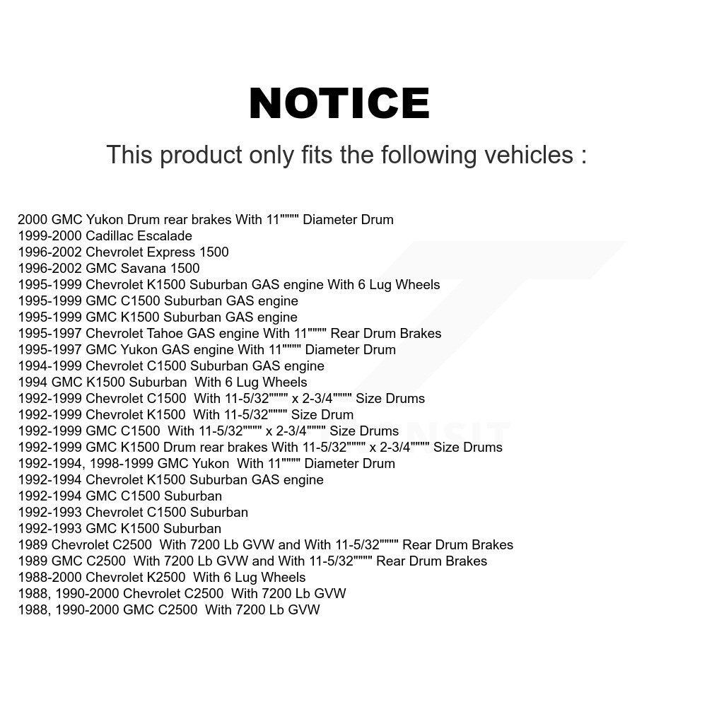 [Avant + Arrière] Kit de plaquette (céramique) de frein pour Chevrolet C1500 K1500 GMC K2500 Suburban C2500 Yukon Tahoe Express 1500 Savana Cadillac Escalade KCN-100370