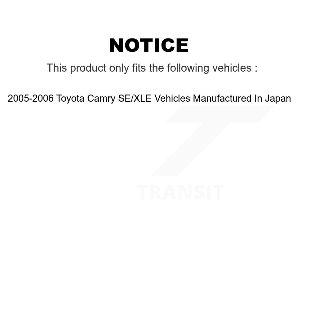 [Avant + Arrière] Kit de plaquette (céramique) de frein pour 2005-2006 Toyota Camry SE XLE Vehicles Manufactured In Japan KCN-100409