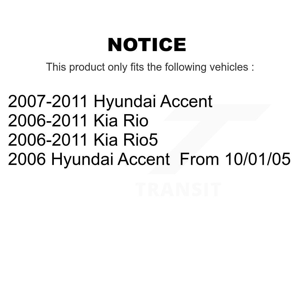 [Avant + Arrière] Kit de plaquette (céramique) de frein pour Hyundai Accent Kia Rio Rio5 KCN-100418