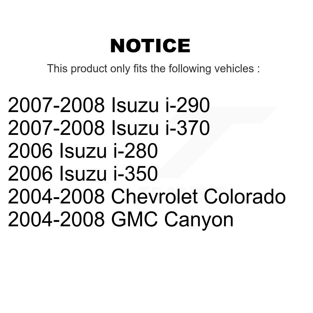 [Avant + Arrière] Kit de plaquette (céramique) de frein pour Chevrolet Colorado GMC Canyon Isuzu i-290 i-280 i-370 i-350 KCN-100440