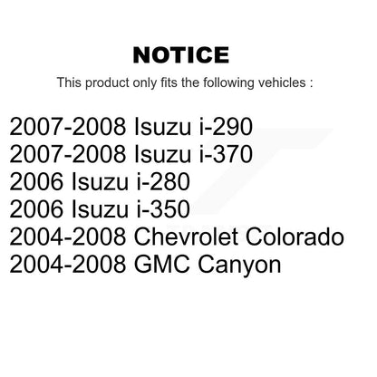 [Avant + Arrière] Kit de plaquette (céramique) de frein pour Chevrolet Colorado GMC Canyon Isuzu i-290 i-280 i-370 i-350 KCN-100440